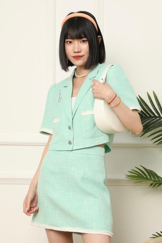 LNNNS 蓝绿色小香风翻领套装 16264 商品图0