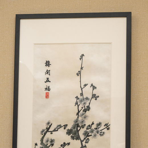 湘绣梅开五福绣片镜框 商品图1