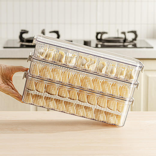 摩登主妇饺子盒家用厨房食品级速冻冷冻密封保鲜盒专用馄饨收纳盒 商品图2