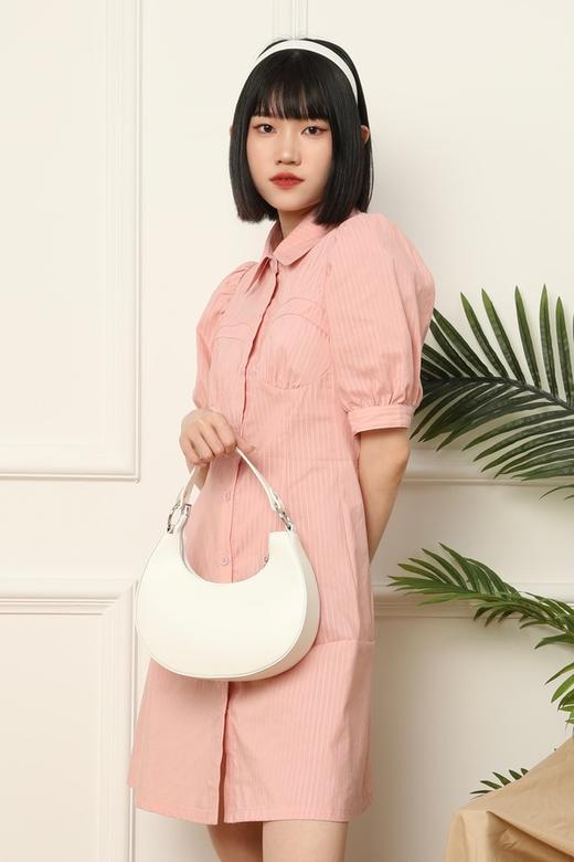 Stay2Weeks 翻领粉色条纹衬衣式连衣裙 16186 商品图0