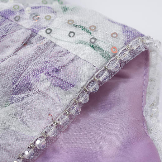 复古浪漫紫花茶歇V领显瘦连衣裙MS85DR069 商品图2