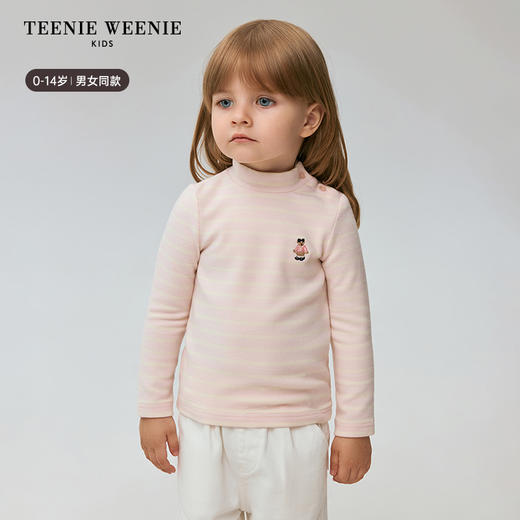 TeenieWeenie Kids小熊童装冬季男女童宝立领刺绣条纹T恤TKLA248C74H 商品图1