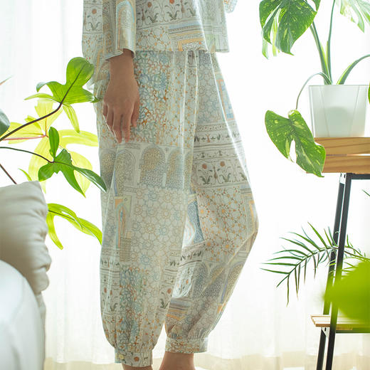 蒙特堡的城墙家居服睡衣女套装纯棉薄款复古风高级感夏季 商品图3