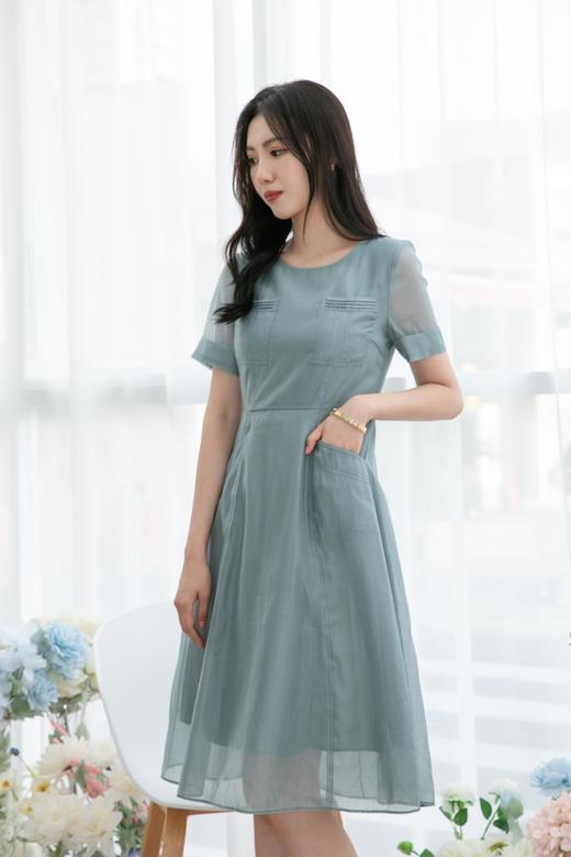 FLOWER ENJOY 湖蓝色圆领连衣裙 13123 商品图2