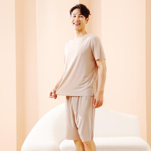 【慵懒惬意，自在生活，将舒适进行到底~】网红宽松女士 情侣睡衣 冰丝两件套 休闲家居服 夏季睡衣 情侣装-QQ 商品图12