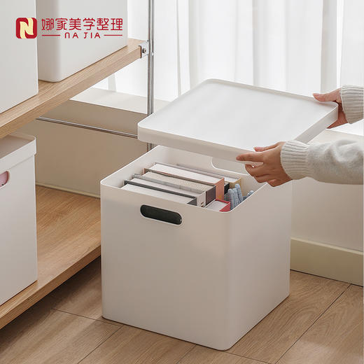 【白色】娜家正方形带轮收纳盒 商品图2