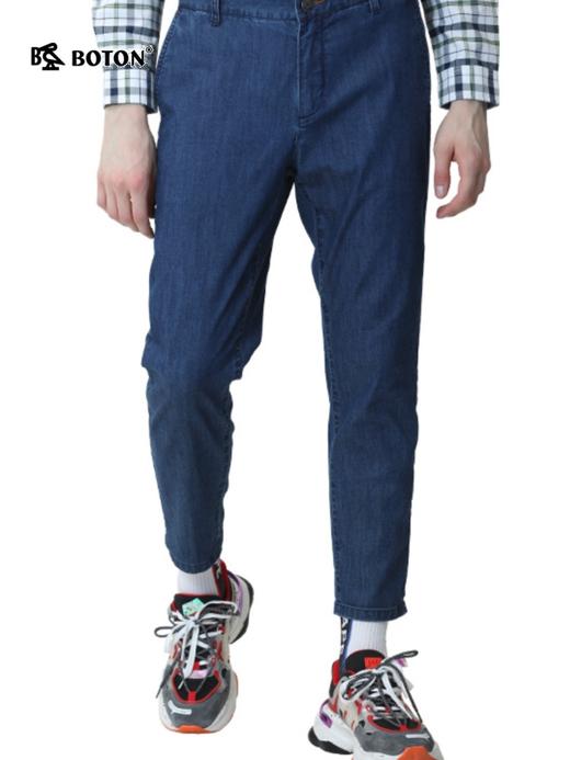 波顿年春夏季薄款牛仔裤男士百搭直筒韩版修身高端品牌裤子MF719220 商品图3