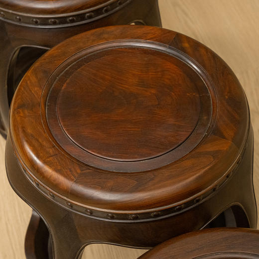 清 红木四足鼓凳成堂（一堂四只） 商品图2