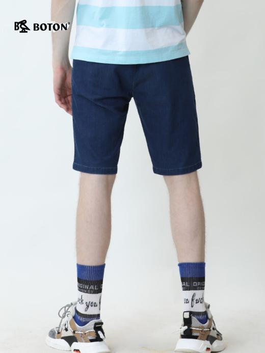 波顿夏季薄款男士中蓝高端品牌牛仔短裤直筒休闲宽松五分中裤MF709220 商品图3