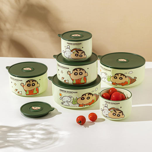 摩登主妇&蜡笔小新陶瓷饭盒微波炉加热上班族专用便当保鲜碗 商品图1