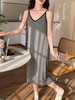 【GZ】无忧购简约少女居家舒适莫代尔带胸垫纯色吊带睡裙93701 商品缩略图4