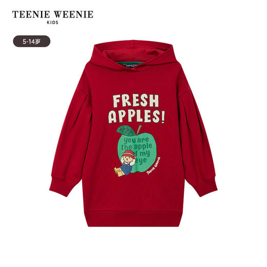 TeenieWeenie Kids小熊童装秋季童泡泡袖连帽中长卫衣TKOM247741N 商品图4