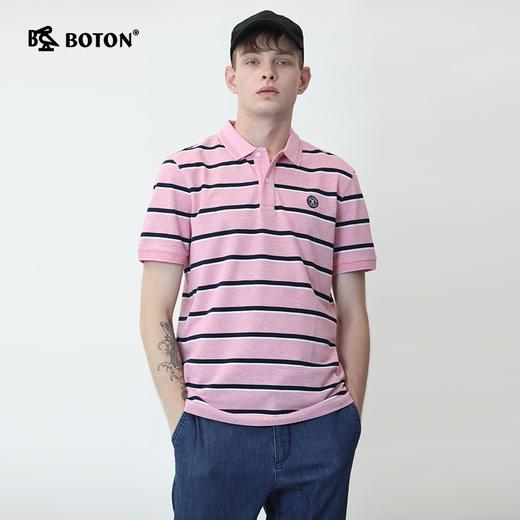 波顿夏季条纹短袖Polo衫男士纯棉翻领高端品质潮流t恤MT658220 商品图5