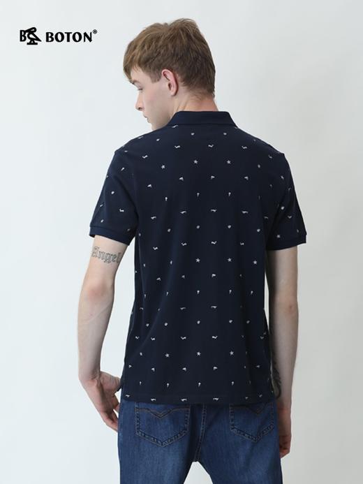 波顿夏季时尚印花时尚潮流polo衫男士修身纯棉休闲t恤MT866220 商品图4