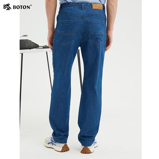 波顿夏季宽松直筒牛仔裤男士高端薄款莱卡长裤子ME815222 商品图3