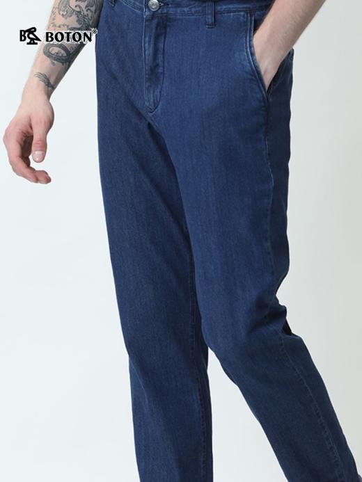 波顿春夏季薄款牛仔裤男士修身直筒高端弹力男士长裤子ME713120 商品图4