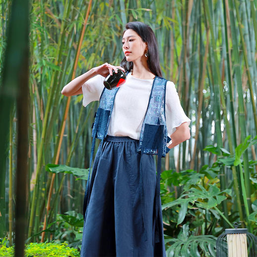 无疆之蓝阔腿裤 | 现货加急发 |棉麻质感舒适透气 商品图3