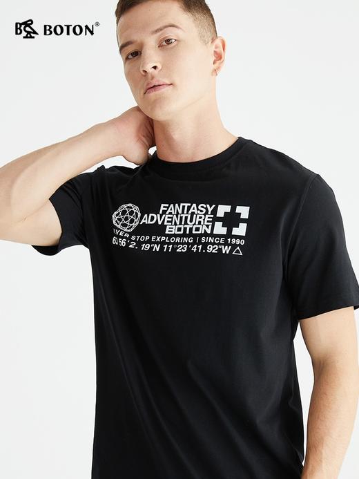 波顿短袖T恤男黑色潮流体恤衫夏季男士大码潮牌上衣MT902222 商品图3