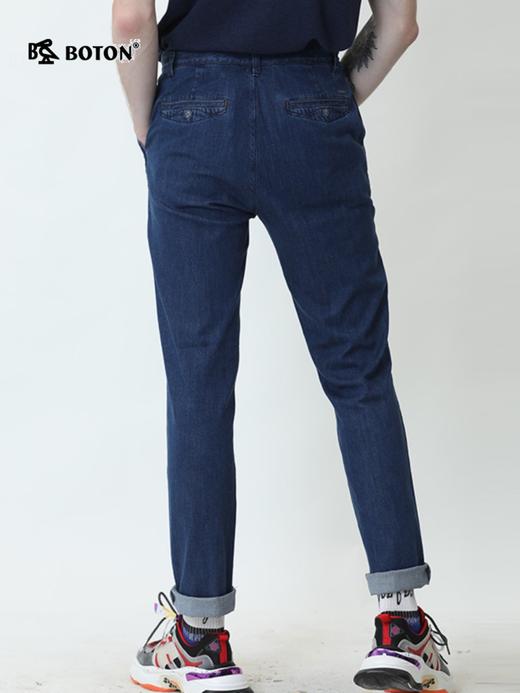 波顿春夏季薄款牛仔裤男士修身直筒高端弹力男士长裤子ME713120 商品图3