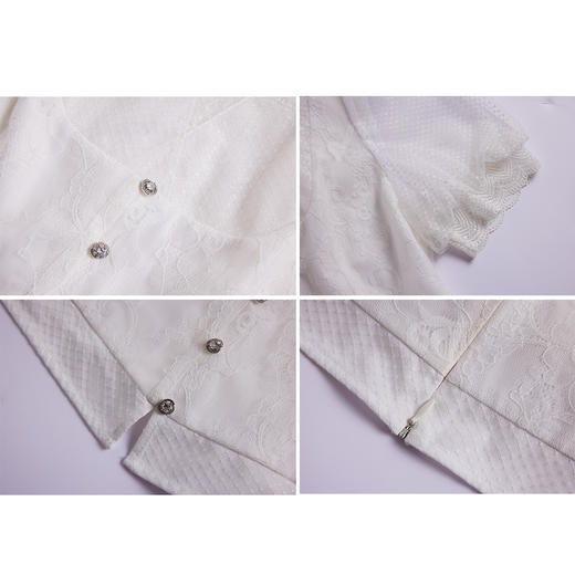 司歌蕾丝方领短袖收腰上衣T891088X 商品图1