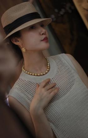 水滴巴洛克金珠项链