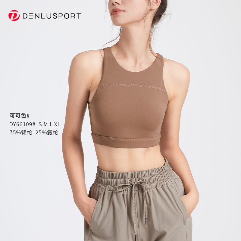 镂空扇形美背运动文胸 超细双面锦面料  高弹不紧绷个性舒适 DY66109#