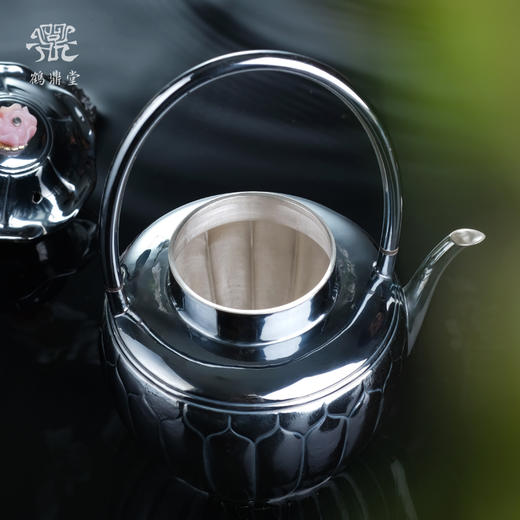 鹤鼎堂闻天系列绎思汤沸 錾刻莲花（黑色）（缺货） 商品图2