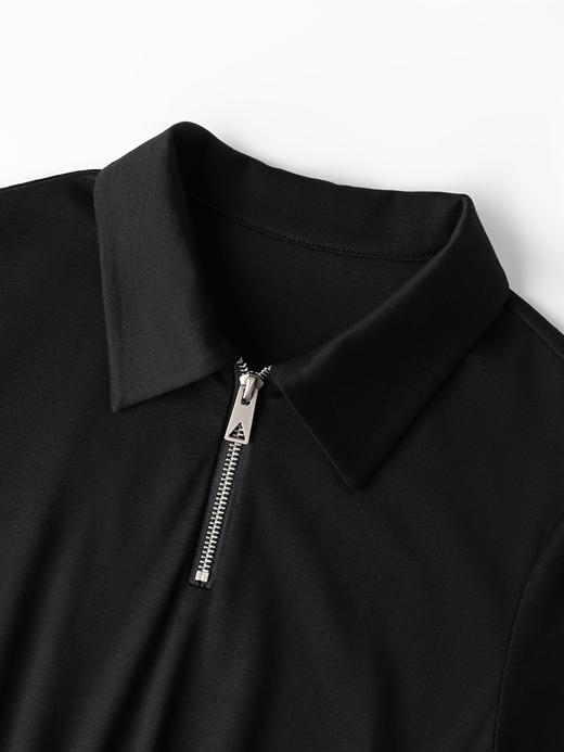 COCO ZONE "主角连衣裙”设计感短袖拼接连衣裙翻领简约长裙CC1B1486 商品图4