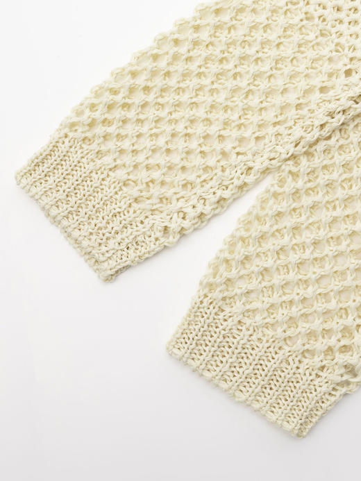 COCO ZONE 时尚圆领设计感镂空毛衣宽条纹长袖上衣CC1B1128 商品图5