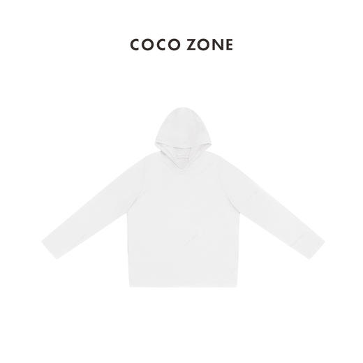 COCO ZONE 2024高级感纯色丝光双面连帽休闲长袖T恤24C10202 商品图0