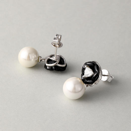 耳钉合集【茶色玫瑰】【夜色玫瑰】贝珠耳钉 商品图2