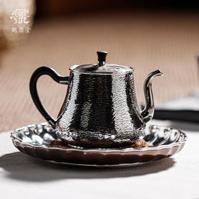 鹤鼎堂闻天系列乔岳急须横纹（银色）（缺货）