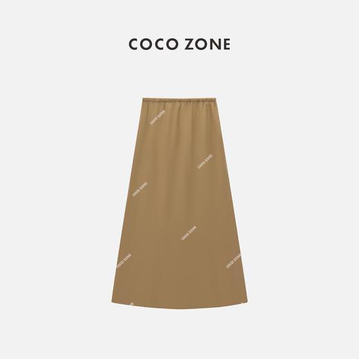 COCO ZONE 夏季纯色松紧腰抽绳半身裙简约气质百搭中长裙CC1B0984 商品图6