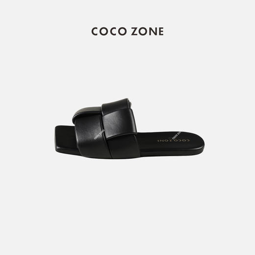 COCO ZONE 休闲凉拖百搭平底编织拖鞋露脚趾时尚凉鞋 23C29172 商品图0
