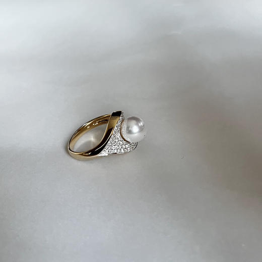 CLASSIC系列 14K镶钻石和AKOYA珍珠 戒指 商品图2