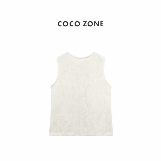 COCO ZONE "泡泡马甲”夏季简约圆领马夹气质单排扣无袖上衣CC1B1373 商品图1