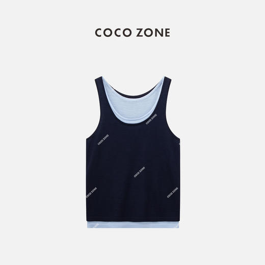 COCO ZONE ”卢比“100绵羊毛拼色无袖毛针织衫百搭休闲上衣CC2B0531 商品图1