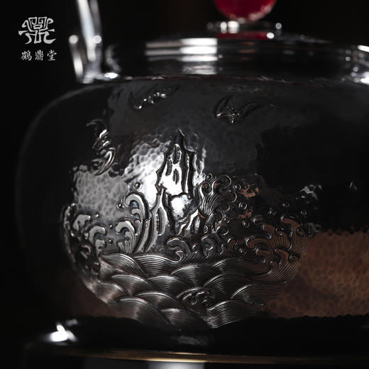 鹤鼎堂闻天系列維霰錾刻福山寿海汤沸（银色）（缺货） 商品图2