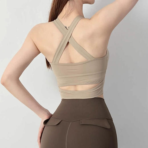 【限时秒】YOGACODE【火树银花系列】2024 固定杯运动背心女美背凉感瑜伽背心 DSG775 商品图4