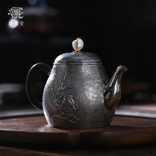 鹤鼎堂闻天系列雉鸣急须錾刻喜上眉梢槌目纹/ 麻纹（缺货） 商品图4