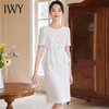 IWY/法式假两件圆领连衣裙修身夏季新款气质职场高级感白色女装裙24Q558 商品缩略图0