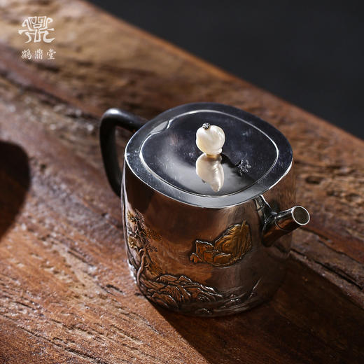 鹤鼎堂闻天系列游遨急须錾刻积玉堆金（银色）（缺货） 商品图4