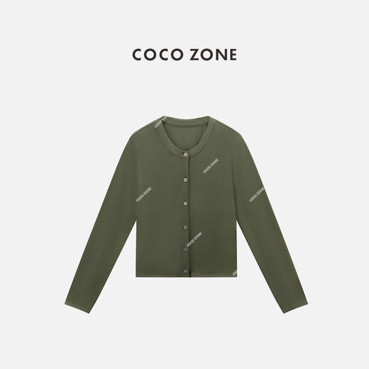 COCO ZONE 夏季简约单排扣针织开衫纯色圆领上衣CC1B1500 商品图0