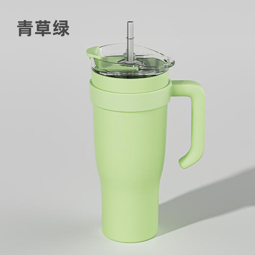 【手柄汽车杯】不锈钢大容量真空保温把手吸管杯 冰霸杯 方便携带 随时随地补充水分 商品图5