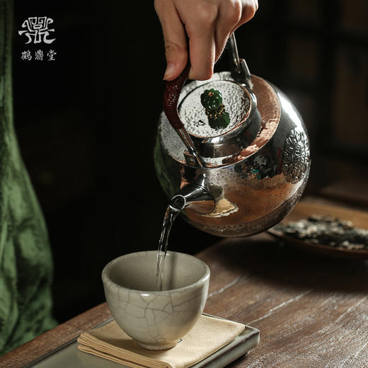 鹤鼎堂闻天系列朝夕汤沸錾刻流远屯美（银色）（缺货） 商品图1