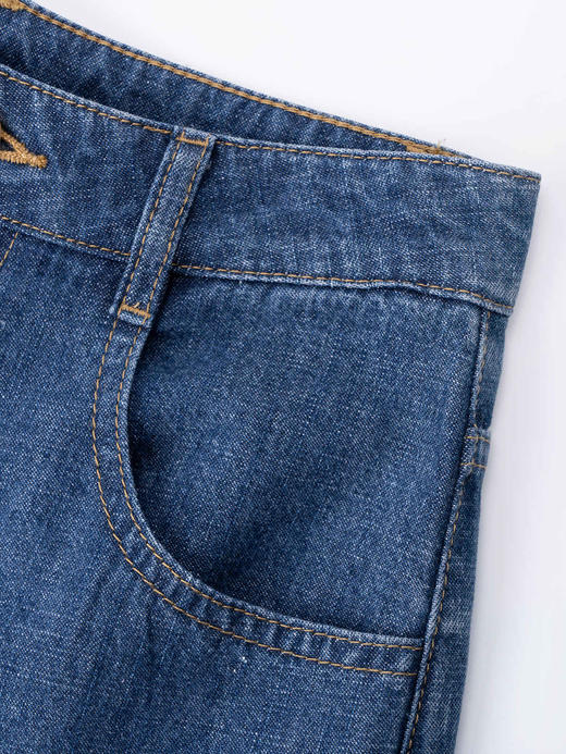 COCO ZONE ”超薄丹宁裤“简约蓝色百搭牛仔裤时尚通勤显瘦直筒裤CC1B1346 商品图6