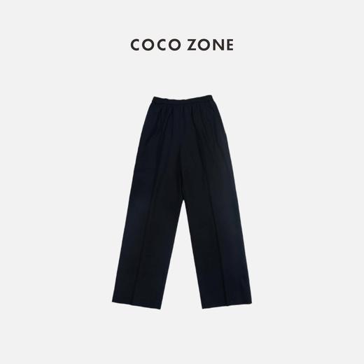 COCO ZONE 设计师女士直筒黑色百搭休闲宽松休闲裤 C108111 商品图0