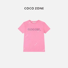 COCOZONE夏季新款圆领绣花春夏时尚休闲短袖T上衣23C18871