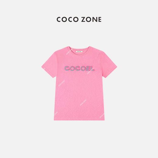 COCOZONE夏季新款圆领绣花春夏时尚休闲短袖T上衣23C18871 商品图0