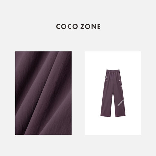 COCO ZONE “徒步裤”夏季新款纯色松紧腰休闲裤阔腿直筒裤CC1B0775 商品图2